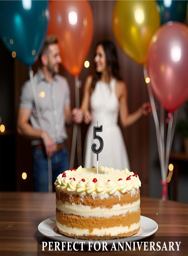 Chanseen Black Number Candles 0-9 with 2 Happy Birthday Cake Toppers for Birthday Cake - Birthday Candles 0 1 2 3 4 5 6 7 8 9 for Party Celebration Decoration - Image 4